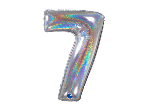 7-es számú fólialufi csillogó holografikus ezüst - 26" - 1 db.