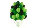 Készlet latex lufi zöld és fekete - közepes - 30 db.