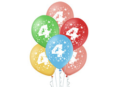 Latex lufi a négyes számmal 4 - mix - 30 cm - 5 db.