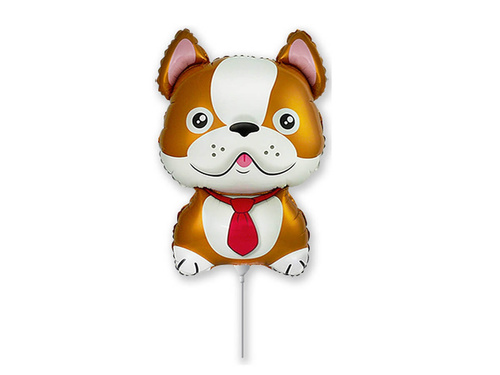 Bulldog barna fóliából készült lufi - 32 x 23 cm - 1 db.