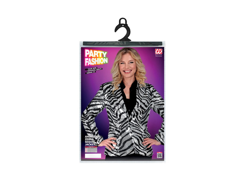 Party Fashion party kabát - ezüst zebra motívummal