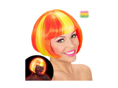 Valentina paróka neonsárga narancssárga színben, narancssárga kiemelésekkel