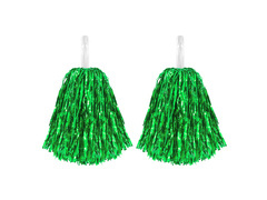 Fémes zöld pomponlány pomponok - 2 db.