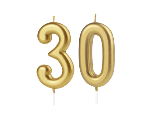 Arany számgyertyák - 30 - 2 db.