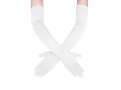 Farsangi kesztyű fehér hosszú - 55 cm