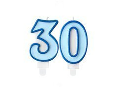 Kék számgyertyák - 30 - harminc - 2 db.
