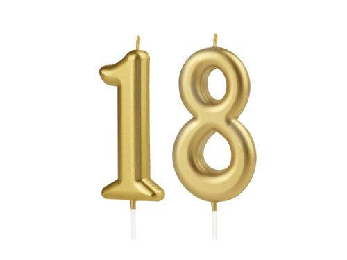 Arany számgyertyák - 18 - 2 db.