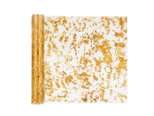 Dekorációs fényes asztali futó - arany - 28 cm x 3 m - 1 db.