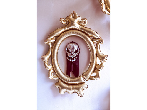 Csuklyás koponya maszk - 18.5x24.5cm - 1 db.