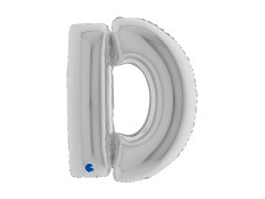 Fólia lufi D betű ezüst - 40" - 1 db.
