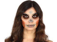 Öntapadós arcmatricák Skull zöld