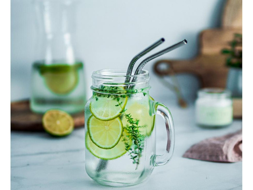 Újrafelhasználható fém törhető csőszívószálak - 4 db.