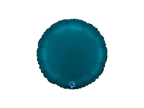 Kerek szatén kék fólialufi - 14" - 1 db.