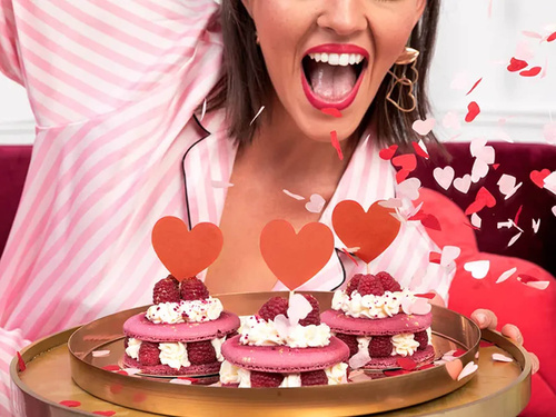 Süti szedő szívek piros - 6 db.