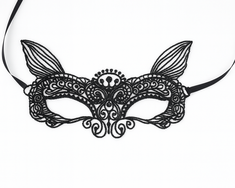 Csipke farsangi maszk fekete - 1 db.