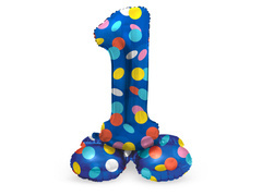 Fólia lufi álló szám 1 Dots - 41 cm - 1 db.