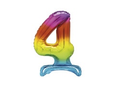 Álló fólialufi 4-es számú szivárványos lufi - 76 cm - 1db.