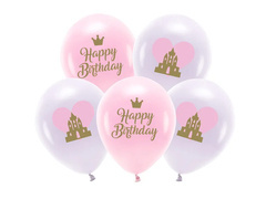 Hercegnő kastély latex lufi készlet - 33 cm - 5 db.