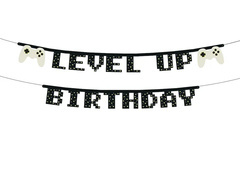 Level up Gamer születésnapi banner - 250 cm - 1 db.