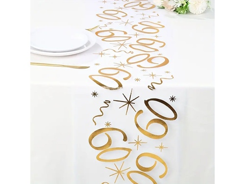 Nyomtatott asztali futó dekoráció 60. születésnapra - 28 cm x 5 m - 1 db.