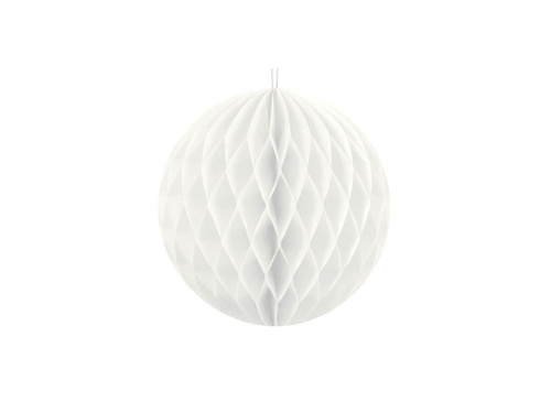 Függő gömb dekoráció fehér - 20 cm - 1 db.