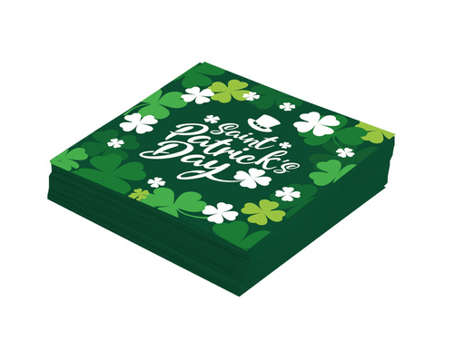 Szent Patrik-napi papírszalvéta - 33 cm - 12 db.