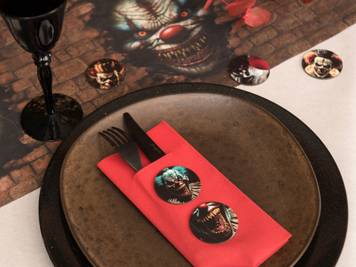 Légbehelyezett evőeszközzseb piros - 40 cm - 12 db.