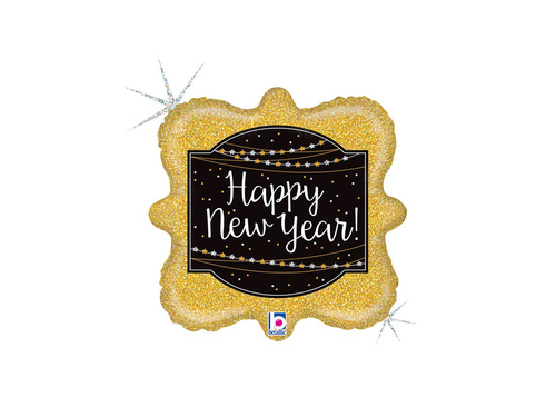 Boldog új évet keretes fólialufi - 16" - 1 db.