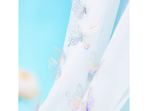 Ezüst holografikus áttört pillangó matricák - 12 db.