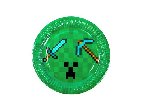 Készlet poharak + papírtányérok Pixels - 24 db.