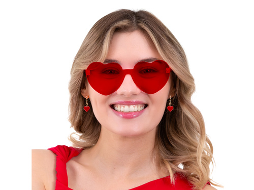 Szív szemüveg - piros - 1 db.