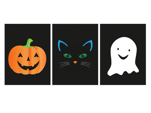 Lélek, macska és tök üvegcímkék - 9 db.