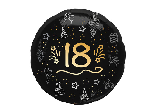 Fólialufi 18. születésnapi bulira, nyomtatással - 45 cm - 1 db.