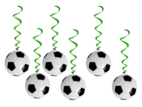 Születésnapi focilabda függő dekoráció - 6 db.