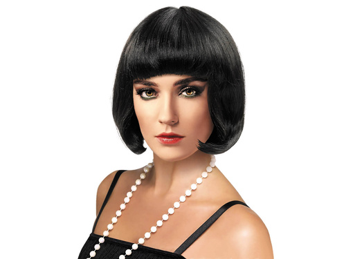 Fekete paróka rojtokkal - 1 db.