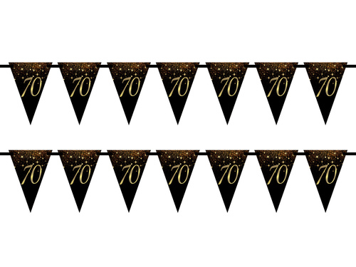 Csillogó zászlós banner 70. születésnapra - 5m