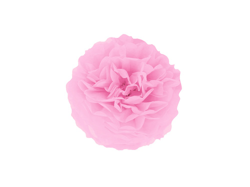 Függő pom pom virág dekoráció - világos rózsaszín - 25 cm - 1 db.