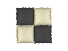 Fekete és bézs négyzet alakú fólialufi - 35 x 35 cm - 4 db.