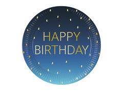 Boldog születésnapot papírtányér - 23 cm - 8 db.