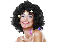 Mega afro paróka fekete - 1 db.