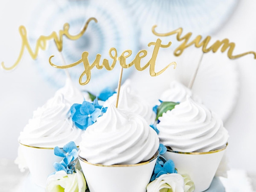 Szerelem arany tortaszedő - 13 cm - 6 db.