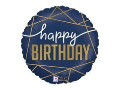 Boldog születésnapot tengerészkék fólialufi - 46 cm - 1 db.