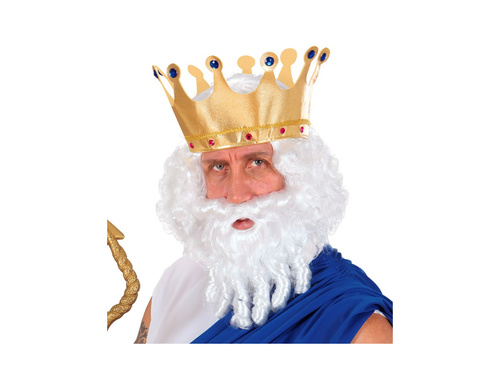 Fehér göndör paróka szakállal