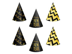 Boldog új évet papír sapkák - 6 db.