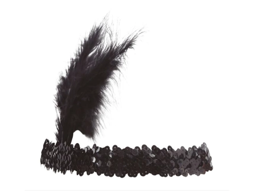 Retro tollas fejpánt fekete - 1 db.