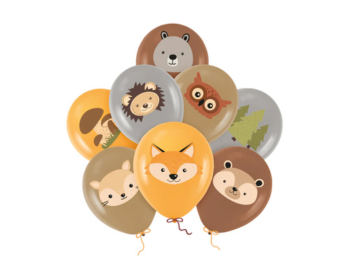 Erdei barátok latex lufi - 30 cm - 8 db.