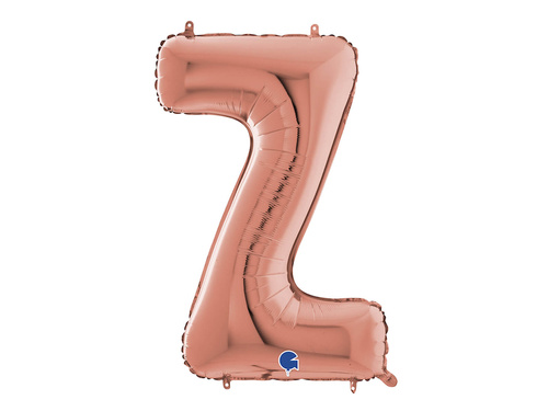 Fólia lufi Z betű rózsaszín arany - 66 cm - 1 db.
