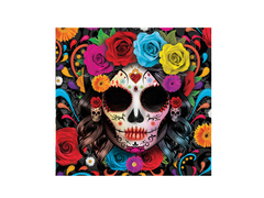 Mexikói koponyás Halloween szalvéta - 33 cm - 12 db.