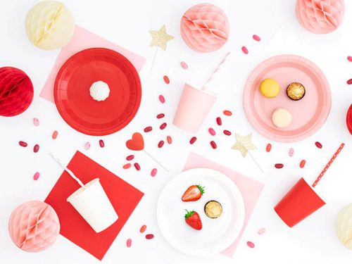 Piros papírpoharak - 220 ml - 6 db.