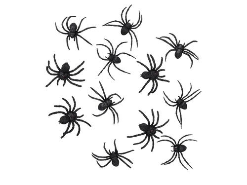 Halloween pókok dekoráció - 12 db.